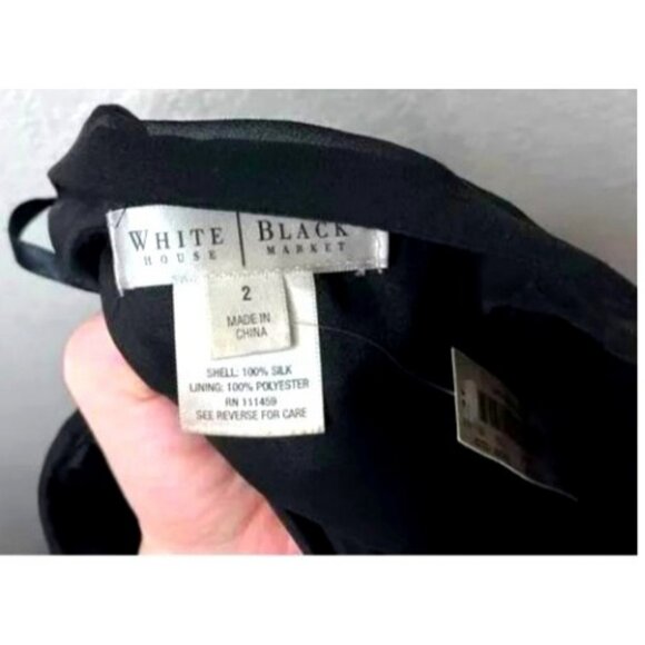 White House Black Market Strapless Sweetheart Silk Ruffle Cocktail Dress NWT Siz - Picture 7 of 7